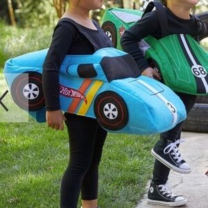 Pottery Barn Kids Hot Wheels Blue Race Car 3D Form Costume Halloween Blue